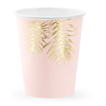 Cups * Leaves * Light Pink * 6 Pieces