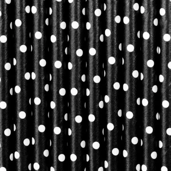 Paper Straws Black Dots