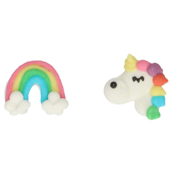 Backzutaten, Backzubehör und Cake Design * Zuckerdekor * Einhorn & Regenbogen * Set