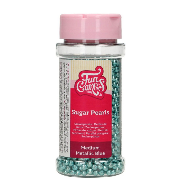 Backzubehör, Backzutaten und Cake Design * Sugar Pearls Metallic Blue Medium