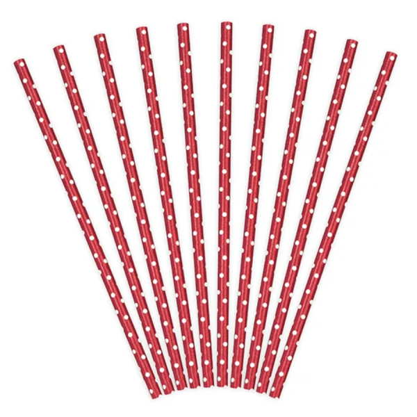 Paper Straws Red Dots