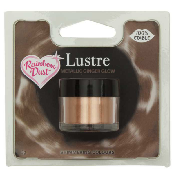 Baking Ingredients, Baking Supplies and Cake Design * Rainbow Dust Edible Lustre Metallic Ginger Glow