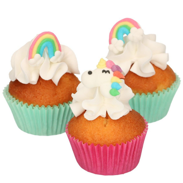 Backzutaten, Backzubehör und Cake Design * Zuckerdekor * Einhorn & Regenbogen * Set